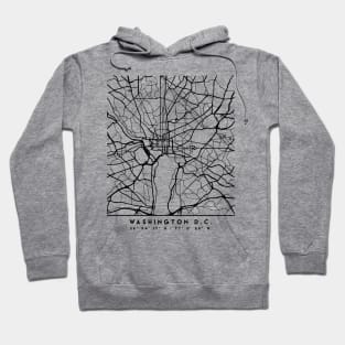 WASHINGTON DC BLACK CITY STREET MAP ART Hoodie